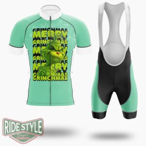Grrinchmas Merry, Grrinchmas Merry Christmas Cycling Jersey Kit - Short Sleeve Cycling Jersey Kit-White
