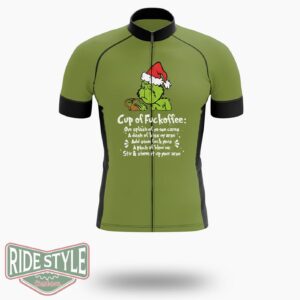 Grrinch Cup Of Fuckoffee Cycling Jersey Kit - Short Sleeve Cycling Jersey-White