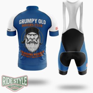 Grumpy Old Bikers Club Founding Member Never Happy Unless Riding Motorcycle Cycling Jersey - Short Sleeve Cycling Jersey Kit-White
