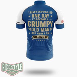 Grumpy Old Man Cycling Jersey - Short Sleeve Cycling Jersey-White