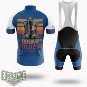 Grumpy Old Veteran Cycling Jersey - Short Sleeve Cycling Jersey Kit-White