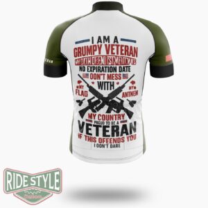 Grumpy Veteran Cycling Jersey - Short Sleeve Cycling Jersey-White