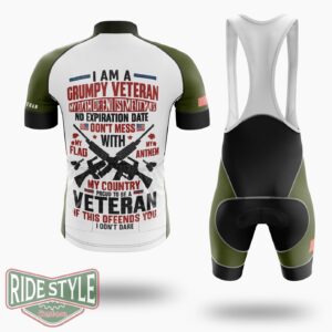 Grumpy Veteran Cycling Jersey - Short Sleeve Cycling Jersey Kit-White