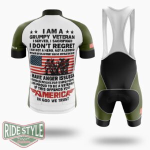 Grumpy Veterans Cycling Jersey - Short Sleeve Cycling Jersey Kit-White