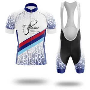 Guam Short Sleeve Cycling Jersey, Guam Map State Cycling Jersey And Bib Short - Short Sleeve Cycling Jersey Kit-White