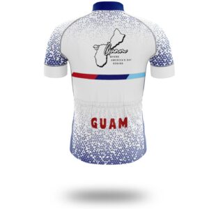Guam Short Sleeve Cycling Jersey, Guam Map State Cycling Jersey And Bib Short - Short Sleeve Cycling Jersey-White