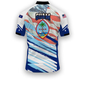 Guam States Cycling Jersey, USA Flag Men Women Jersey Full Kit - Short Sleeve Cycling Jersey-White