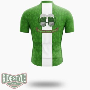 Happy St Patrick's Day Beer, Miss Me, I'm Irish Cycling Jersey Outfit - Short Sleeve Cycling Jersey-White