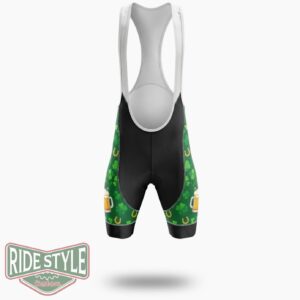 Happy St Patrick's Day Cheers Cycling Jersey Outfit - Bib Shorts-White