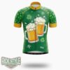 Happy St Patrick's Day Cheers Cycling Jersey Outfit - Short Sleeve Cycling Jersey-White