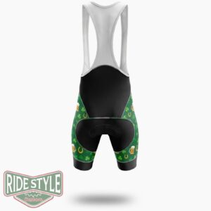 Happy St Patrick's Day Cheers Cycling Jersey Outfit - Bib Shorts-White