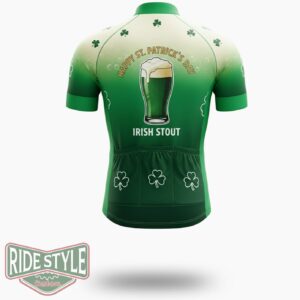 Happy St Patrick's Day, Irish Stout Cycling Jersey Outfit - Short Sleeve Cycling Jersey-White