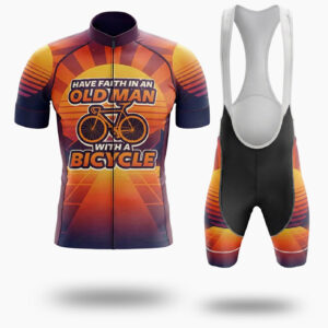 Have Faith In An Old Man With A Bicycle Men Cycling Jersey - Short Sleeve Cycling Jersey Kit-White