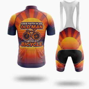 Have Faith In An Old Man With A Bicycle Men Cycling Jersey - Short Sleeve Cycling Jersey Kit-White