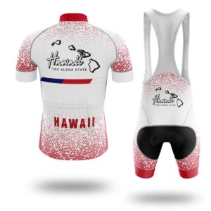 Hawaii Cycling Jersey Short Sleeve, Hawaii Map Cycling Jersey - Short Sleeve Cycling Jersey Kit-White