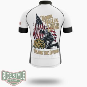 Honor The Fallen Patriotic Veterans Day Memorial Usa Cycling Jersey Kit - Short Sleeve Cycling Jersey-White