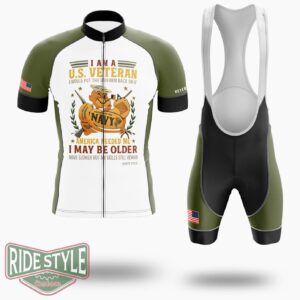 I Am A U.S Veteran Cycling Jersey - Short Sleeve Cycling Jersey Kit-White