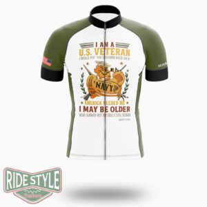I Am A U.S Veteran Cycling Jersey - Short Sleeve Cycling Jersey-White