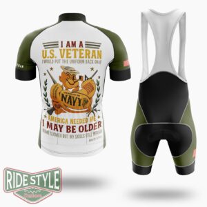 I Am A U.S Veteran Cycling Jersey - Short Sleeve Cycling Jersey Kit-White