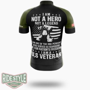 I Am Not A Hero Not A Legend I Am A US Veteran Cycling Jersey, Served As Guardians Veteran Shirt - Short Sleeve Cycling Jersey-White