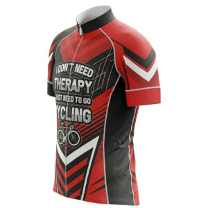 I Don't Need Therapy I Just Need To Go Cycling Men's Cycling Jersey Full Kit - Short Sleeve Cycling Jersey-White