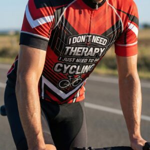 I Don't Need Therapy I Just Need To Go Cycling Men's Cycling Jersey Full Kit - Short Sleeve Cycling Jersey-White