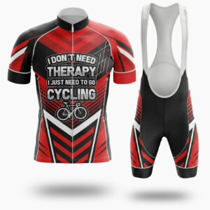 I Don't Need Therapy I Just Need To Go Cycling Men's Cycling Jersey Full Kit - Short Sleeve Cycling Jersey Kit-White