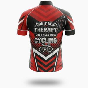 I Don't Need Therapy I Just Need To Go Cycling Men's Cycling Jersey Full Kit - Short Sleeve Cycling Jersey-White