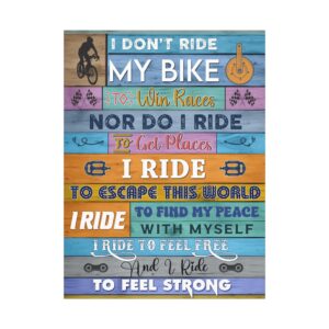 I Don't Ride My Bike To Win Race Canvas, Motivational Cycling Canvas, Canvas Gift For Cyclist