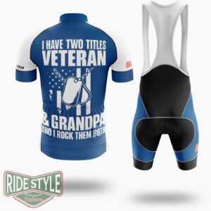 I Have Two Titles Veteran Grumpy Funny Classic Cycling Jersey - Short Sleeve Cycling Jersey Kit-White