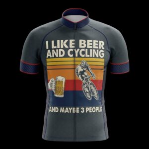 I Like Beer And Cycling Cycling Jersey, Cycling Bicycle Shirt - Men's Short Sleeve Jersey - S