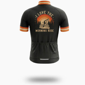 I Love The Morning Ride, Retro Bike Cycling Jersey - Short Sleeve Cycling Jersey-White