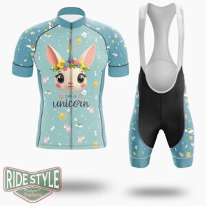 I'm A Unicorn' Fantasy Cute Rabbit Cycling Jersey Kit, Bicycle Clothing - Short Sleeve Cycling Jersey Kit-White
