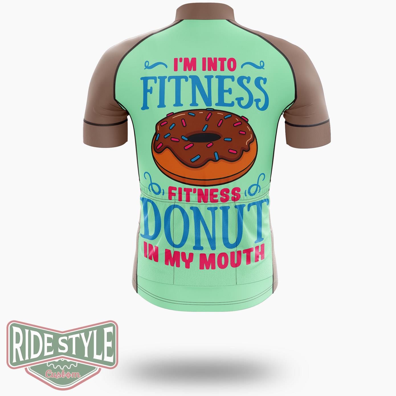 I'm Into Fitness Donut Cycling Jersey Kit, Bicycle Clothing Summer New - Short Sleeve Cycling Jersey-White
