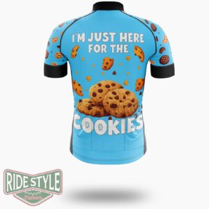 I'm Just Here For The Cookies Funny Chocolate Chip Cookie Cycling Jersey Kit, Bicycle Clothing - Short Sleeve Cycling Jersey-White