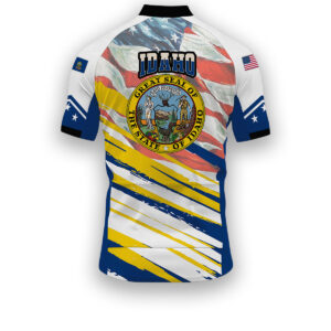 Idaho States Cycling Jersey, USA Flag Men Women Jersey Full Kit - Short Sleeve Cycling Jersey-White