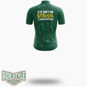 If It Ain't On Strava It Never Happened Cycling Jersey Kit - Short Sleeve Cycling Jersey-White