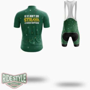 If It Ain't On Strava It Never Happened Cycling Jersey Kit - Short Sleeve Cycling Jersey Kit-White