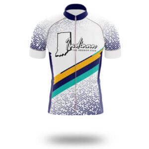 Indiana Map Cycling Jersey and Bib Shorts Set - Short Sleeve Cycling Jersey-White