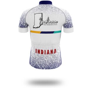 Indiana Map Cycling Jersey and Bib Shorts Set - Short Sleeve Cycling Jersey-White