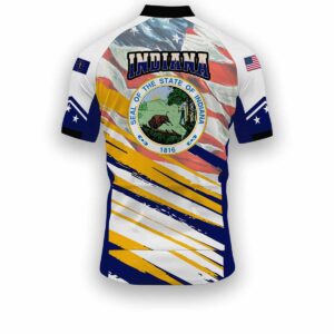 Indiana States Cycling Jersey, USA Flag Men Women Jersey Full Kit - Short Sleeve Cycling Jersey-White