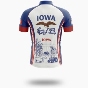 Iowa Agriculture Men's Cycling Jersey - Iowa State Bike Clothing Kit - Short Sleeve Cycling Jersey-White