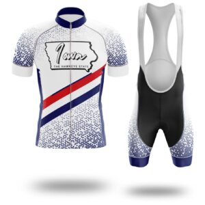 Iowa Cycling Jersey, State Flag Cycling Jersey - Short Sleeve Cycling Jersey Kit-White