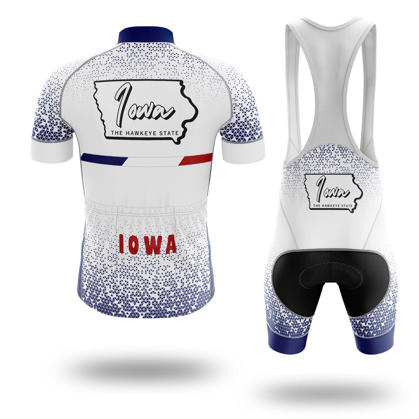Iowa Cycling Jersey, State Flag Cycling Jersey - Short Sleeve Cycling Jersey Kit-White