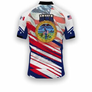 Iowa States Cycling Jersey, USA Flag Men Women Jersey Full Kit - Short Sleeve Cycling Jersey-White