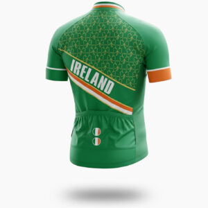 Ireland Cycling Jersey, Irish Patrick Day Bike Jersey, Green Men's Cycling Jersey - Short Sleeve Cycling Jersey-White