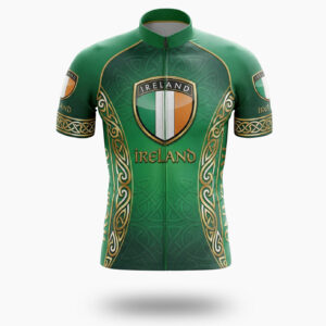 Ireland Flag, Ireland Luxury Cycling Jersey Full Kit - Short Sleeve Cycling Jersey-White