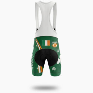 Ireland Irish Holiday Short Sleeve Cycling Jersey Full Kit - Bib Shorts-White