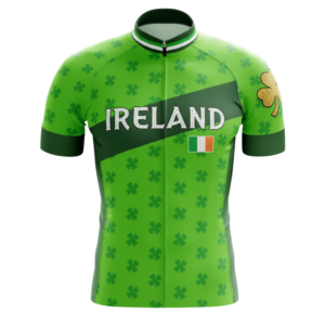 Ireland Irish Leaf Cycling Jersey For Men, Irish Green Jersey - Short Sleeve Cycling Jersey-Green