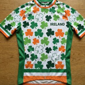 Ireland Irish Leaf Cycling Jersey, St Patrick Holiday Cycling Kit - Mens Cycling Jersey-White